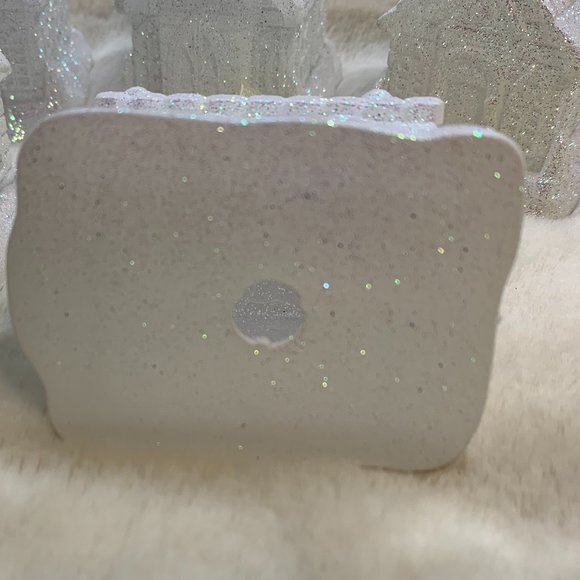 Set of 5 White Glitter Church Ornaments - set 1 - Picture 5 of 5